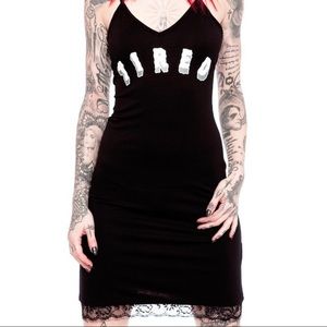 KILLSTAR black and lace TIRED Slip like dress